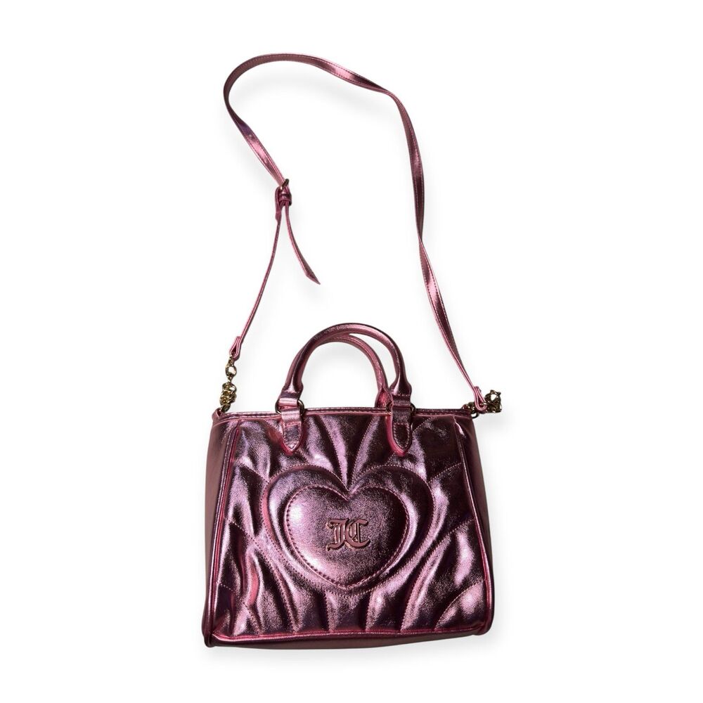 Juicy‎ Couture 'Only You' Pink/Blush Metallic Purse Crossbody Bag Mini-Tote Y2K